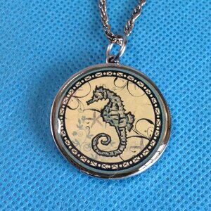 Spirit Lala Seahorse Inspirational Reversible Pendant Necklace